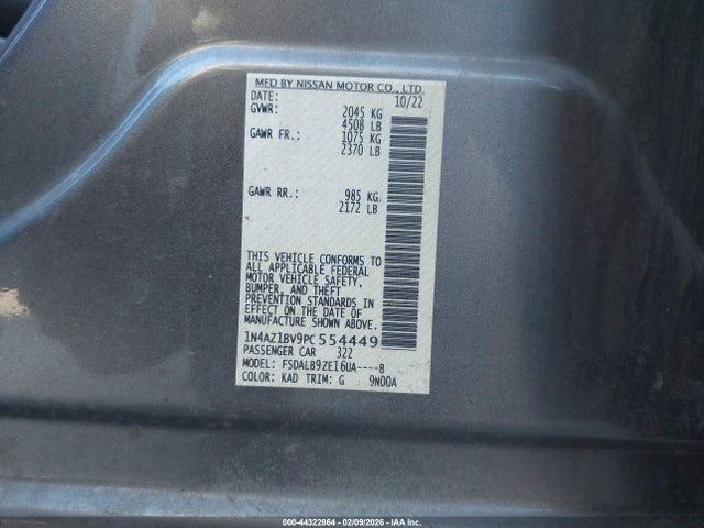 Nissan Leaf S 40 Kwh 2023 1N4AZ1BV9PC554449 Image 9