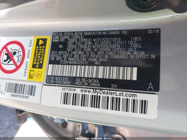Продаж на аукціоні авто 2010 Lexus Rx 350, vin: 2T2ZK1BA9AC025415, номер лоту: 44322923