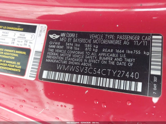 2012 MINI COOPER S WMWSV3C54CTY27440 Photo 8