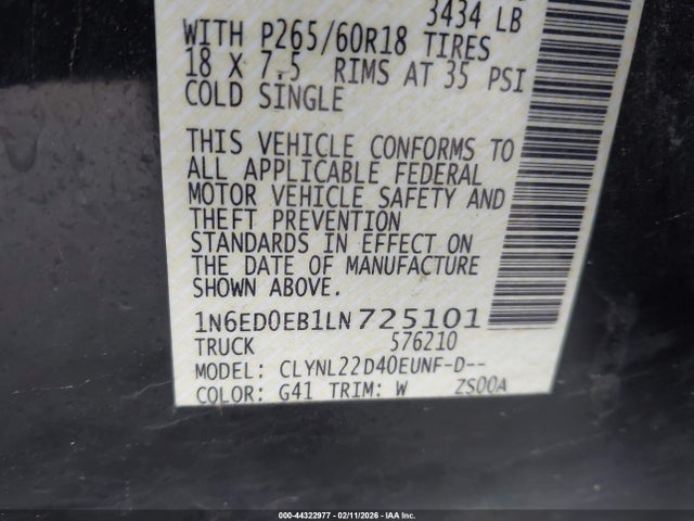 2020 NISSAN FRONTIER 1N6ED0EB1LN725101 Photo 8