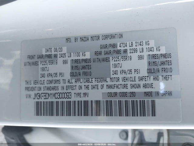 Продаж на аукціоні авто 2021 Mazda Cx-5 Grand Touring, vin: JM3KFBDM1M0300093, номер лоту: 44323038