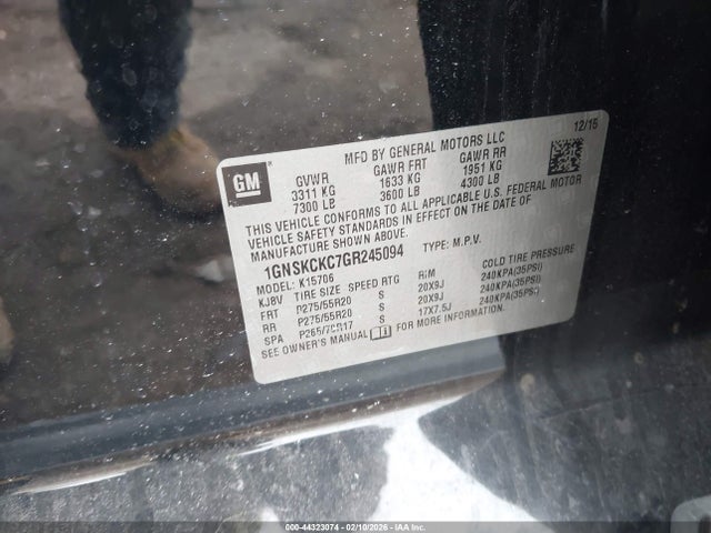 Chevrolet Tahoe Ltz 2016 1GNSKCKC7GR245094 Image 9