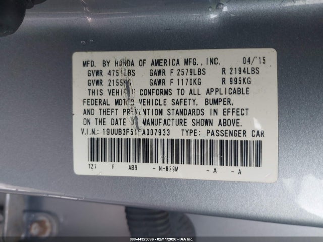 2015 ACURA TLX 19UUB3F51FA007933 Photo 8