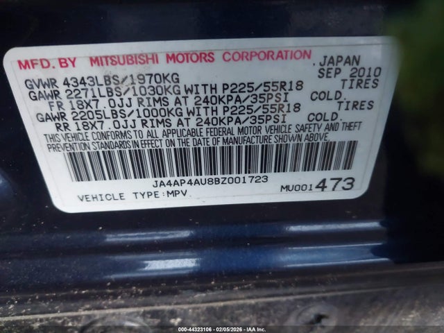 2011 MITSUBISHI OUTLANDER SPORT JA4AP4AU8BZ001723 Photo 8