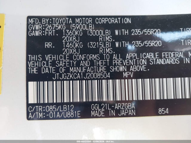 2018 LEXUS RX 350L JTJGZKCA1J2008504 Photo 8