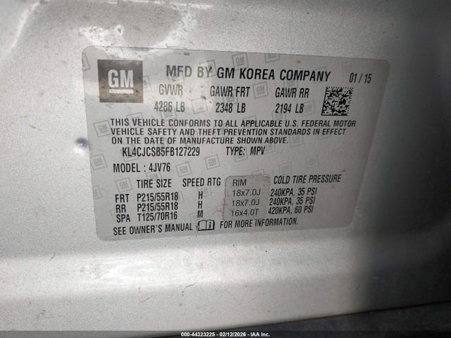 2015 BUICK ENCORE KL4CJCSB5FB127229 Photo 8