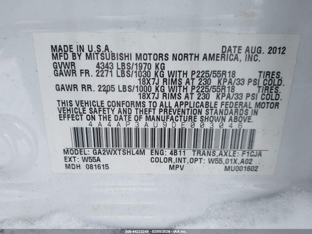 2013 MITSUBISHI OUTLANDER SPORT 4A4AP3AU9DE003046 Photo 8