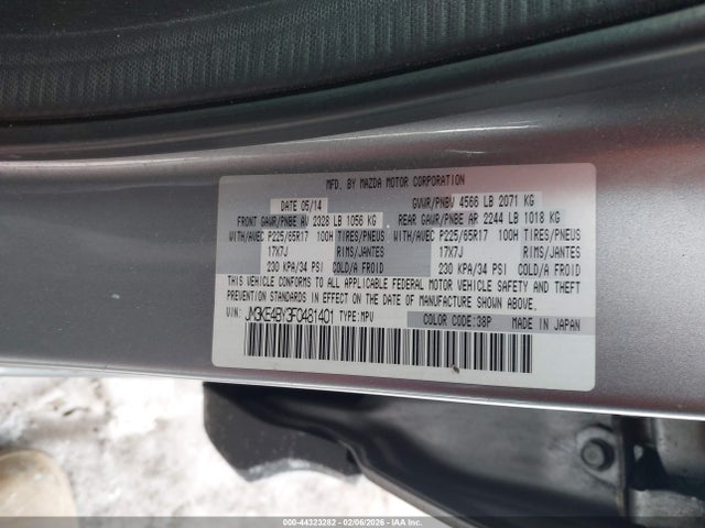 JM3KE4BY3F0481401 Mazda CX-5 SPORT