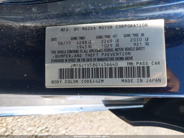 Продаж на аукціоні авто 2016 Mazda Mazda6 I Touring, vin: JM1GJ1V58G1436640, номер лоту: 44323341