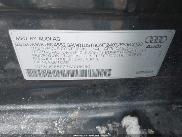 2003 AUDI A4 WAUJC68E23A336050 Photo 8