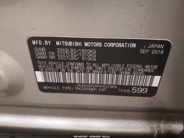 2017 MITSUBISHI LANCER JA32U2FU0HU002966 Photo 8