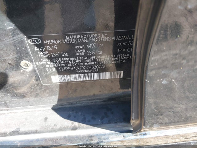 5NPE34AFXKH820776 Hyundai Sonata Sport