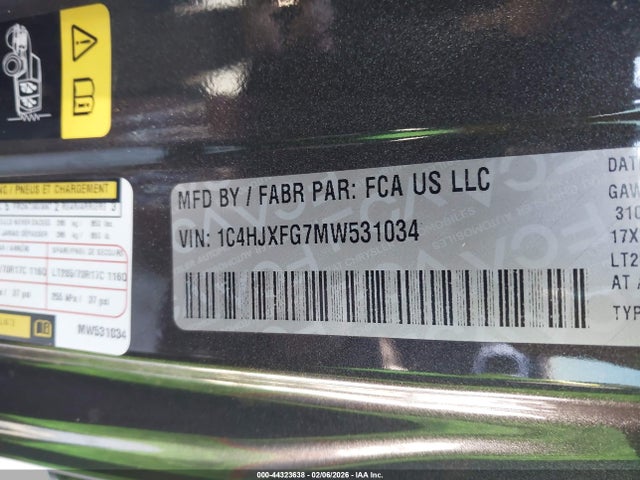 2021 JEEP WRANGLER 1C4HJXFG7MW531034 Photo 8