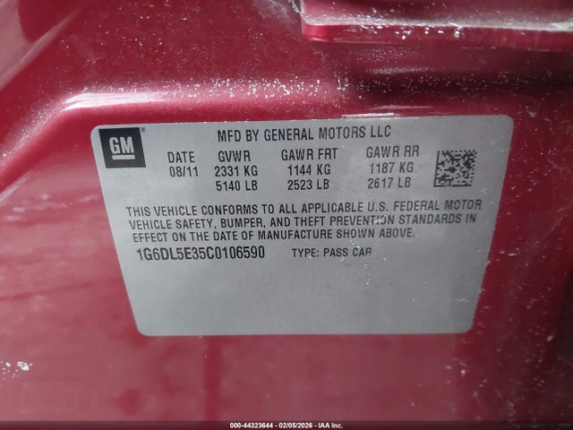 2012 CADILLAC CTS 1G6DL5E35C0106590 Photo 8