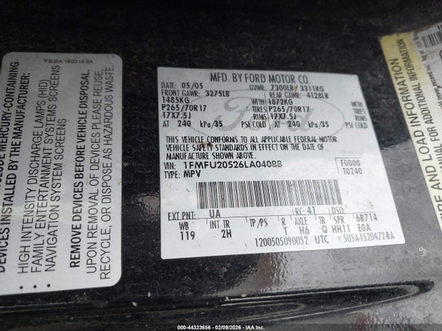 2006 FORD EXPEDITION 1FMFU20526LA04088 Photo 8