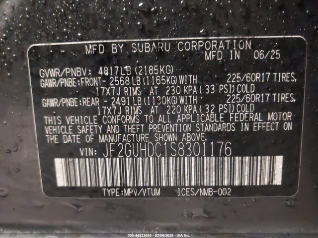 2025 SUBARU CROSSTREK JF2GUHDC1S8301176 Photo 8