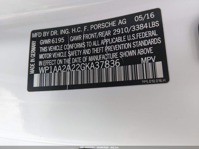 2016 PORSCHE CAYENNE WP1AA2A22GKA37836 Photo 8