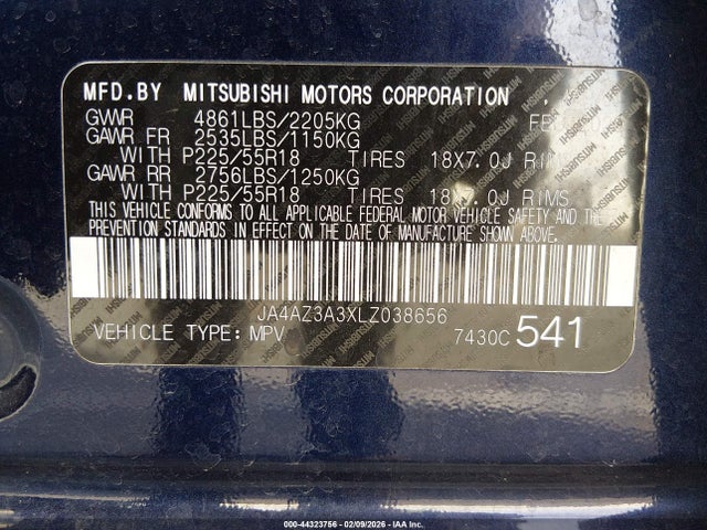JA4AZ3A3XLZ038656 Mitsubishi Outlander Es 2.4 S-awc