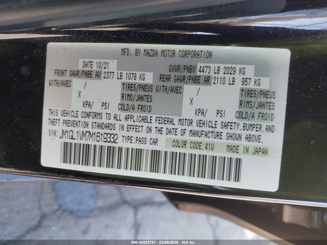 2021 MAZDA MAZDA6 JM1GL1VM7M1619332 Photo 8