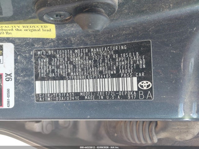 Toyota COROLLA L 2016 5YFBURHE8GP514485 Image 9