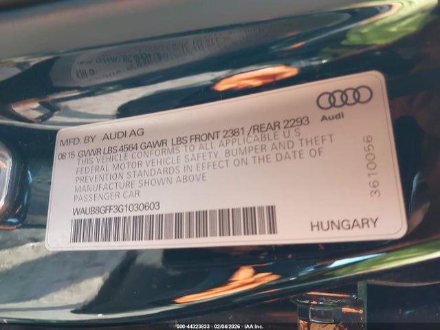 2016 AUDI A3 WAUB8GFF3G1030603 Photo 8