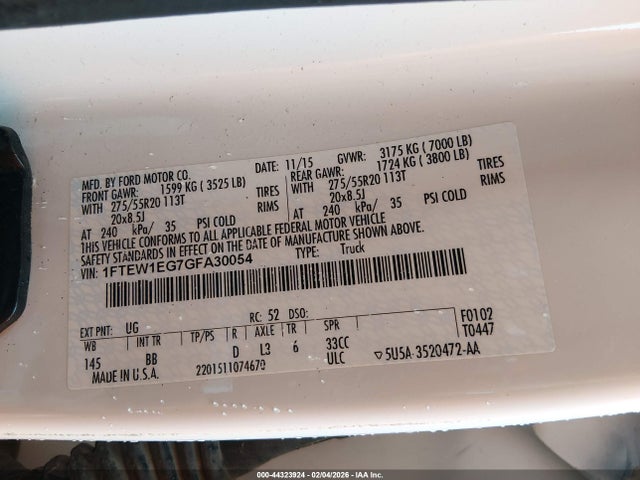 2016 FORD F-150 1FTEW1EG7GFA30054 Photo 8