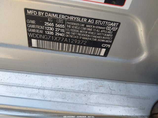 2007 MERCEDES-BENZ S 550 WDDNG71X77A129272 Photo 8