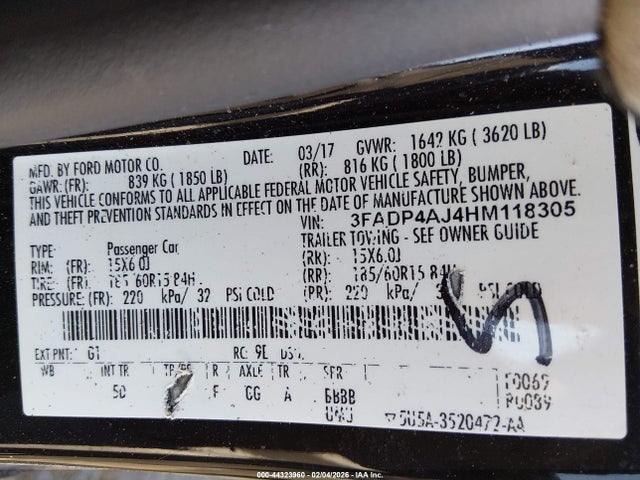 Ford FIESTA S 2017 3FADP4AJ4HM118305 Image 9