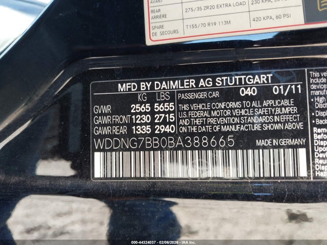 2011 MERCEDES-BENZ S 550 WDDNG7BB0BA388665 Photo 8