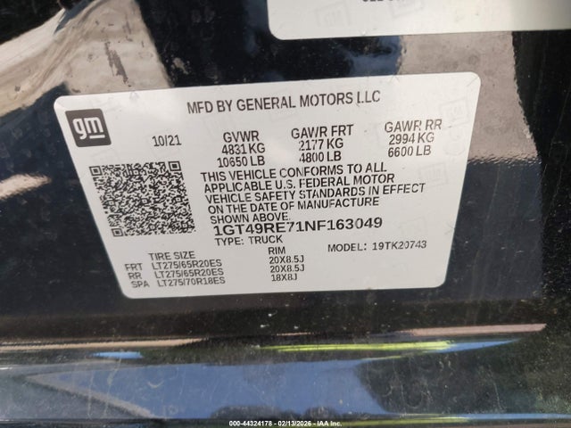 1GT49RE71NF163049 GMC Sierra 2500hd 4wd Standard Bed Denali