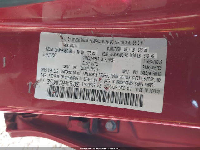 2015 MAZDA MAZDA3 3MZBM1V79FM154055 Photo 8