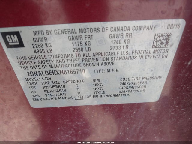 2GNALDEKXH6165710 Chevrolet Equinox Premier