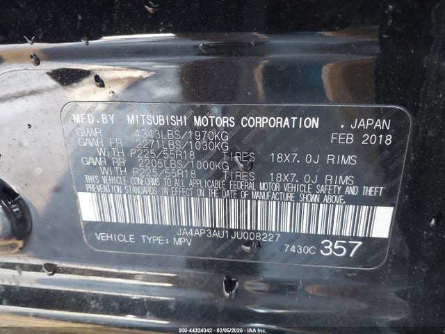 2018 MITSUBISHI OUTLANDER SPORT JA4AP3AU1JU008227 Photo 8