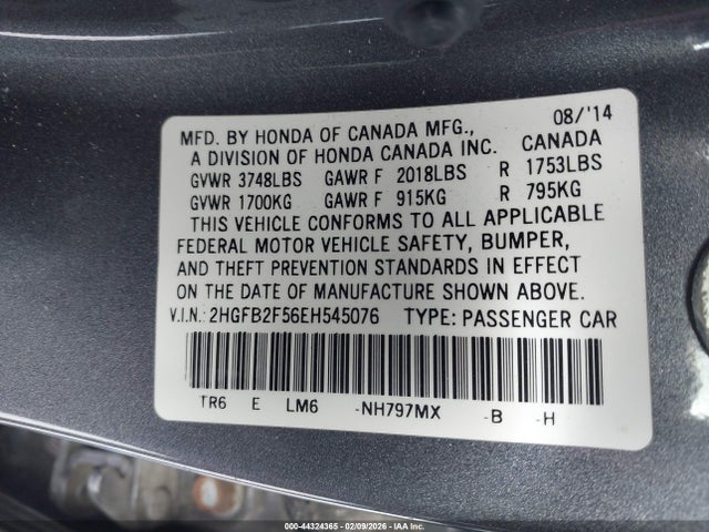 2HGFB2F56EH545076 Honda Civic Lx