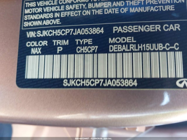 Aukcja sprzedaży 2018 Infiniti Qx30 Premium, vin: SJKCH5CP7JA053864, numer aukcji: 44324407