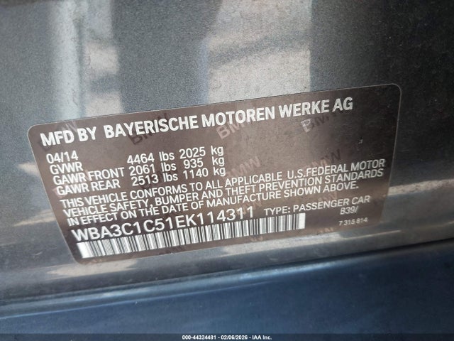 WBA3C1C51EK114311 BMW 328I