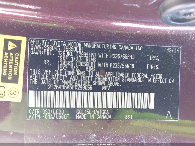 Продажа на аукционе авто 2015 Lexus Rx 350, vin: 2T2BK1BA5FC299056, номер лота: 44324543