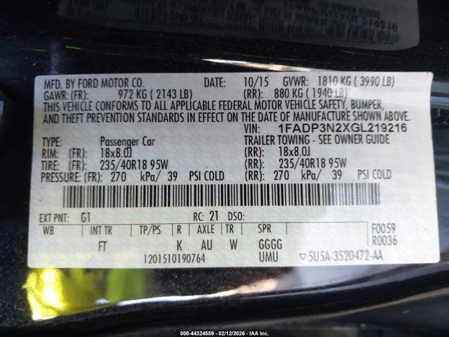 2016 FORD FOCUS 1FADP3N2XGL219216 Photo 8