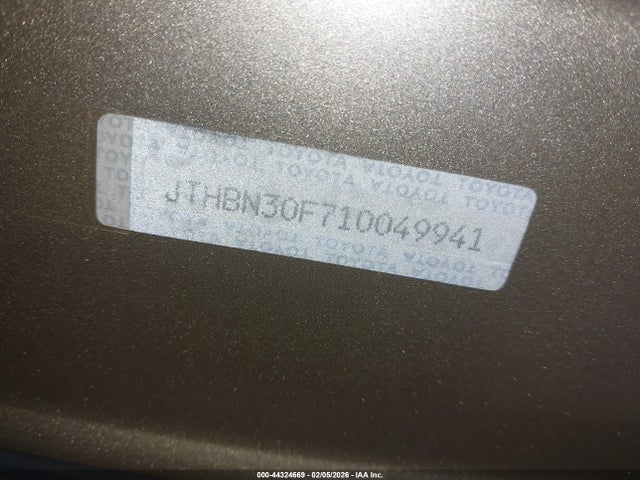 Aukcja sprzedaży 2001 Lexus Ls 430, vin: JTHBN30F710049941, numer aukcji: 44324669