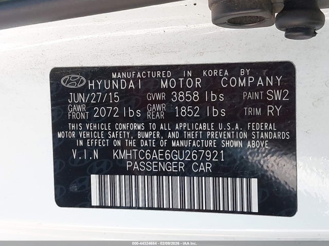 Hyundai Veloster Turbo 2016 KMHTC6AE6GU267921 Image 9