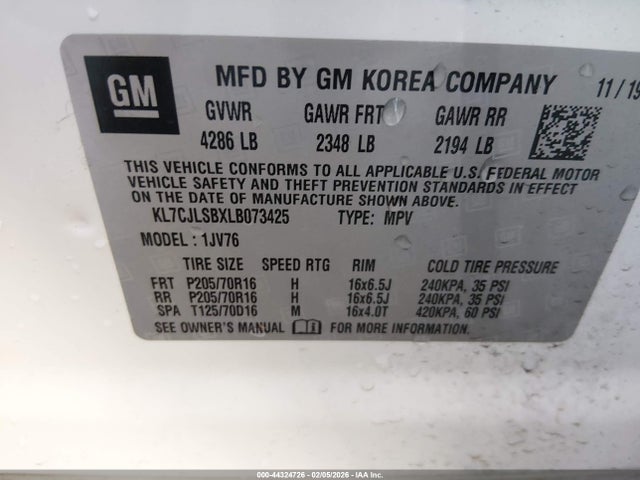 Chevrolet Trax Fwd Lt 2020 KL7CJLSBXLB073425 Image 9
