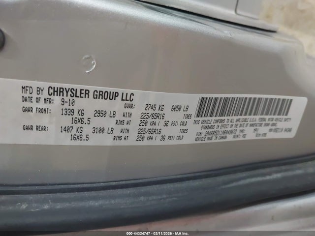 Aukcja sprzedaży 2010 Chrysler Town & Country Touring, vin: 2A4RR5D11AR449072, numer aukcji: 44324747