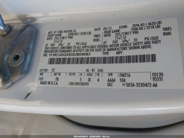 2016 FORD ESCAPE 1FMCU0GX5GUB04583 Photo 8