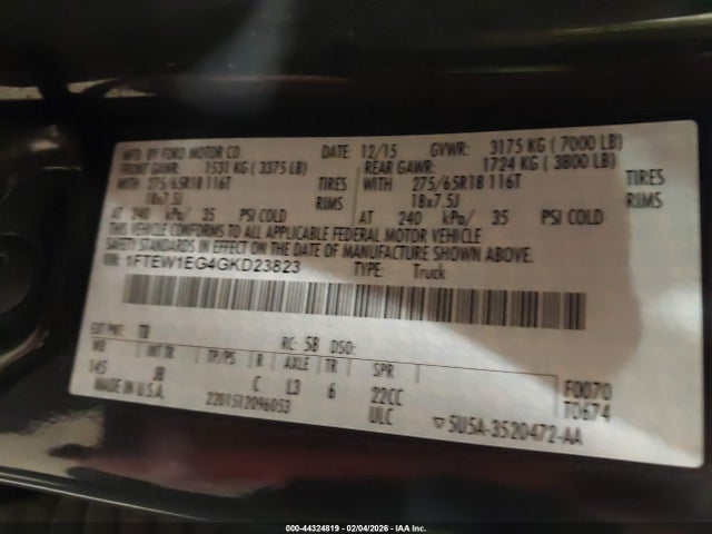2016 FORD F-150 1FTEW1EG4GKD23823 Photo 8