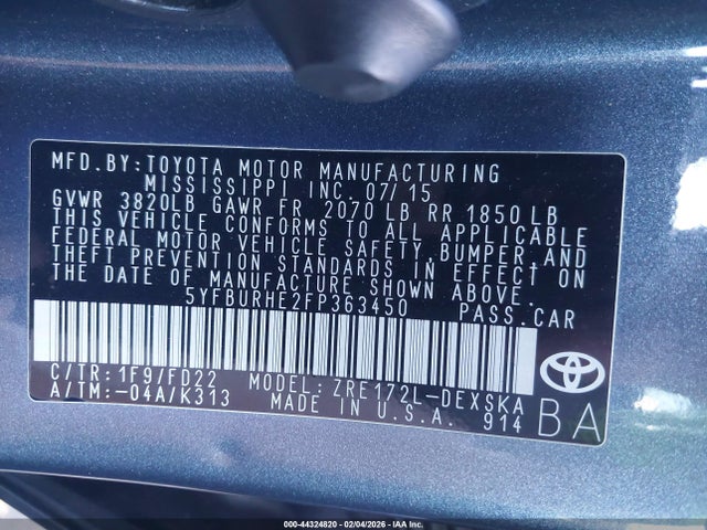 Toyota Corolla S Plus 2015 5YFBURHE2FP363450 Image 9