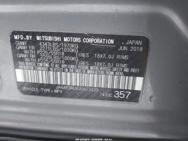 2018 MITSUBISHI OUTLANDER SPORT JA4AP3AUXJU023339 Photo 8