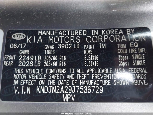 Продаж на аукціоні авто 2018 Kia Soul, vin: KNDJN2A29J7536729, номер лоту: 44324970