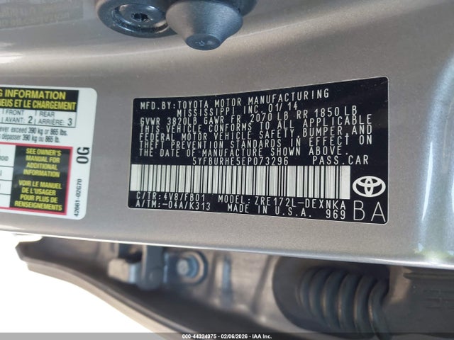 2014 TOYOTA COROLLA 5YFBURHE5EP073296 Photo 8