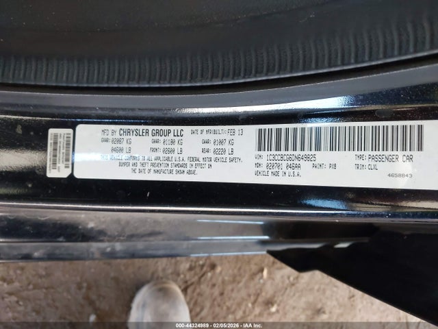 Продажа на аукционе авто 2013 Chrysler 200 Limited, vin: 1C3CCBCG6DN649825, номер лота: 44324989