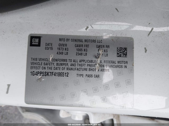 Aukcja sprzedaży 2015 Buick Verano, vin: 1G4PP5SK7F4186512, numer aukcji: 44325049